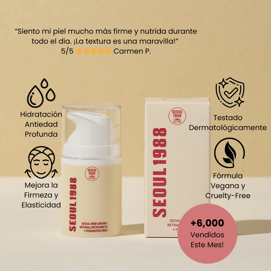 SEOUL 1988 Crema Antiedad | Retinal Liposomado 1% + Arroz Fermentado - Seoul Glow