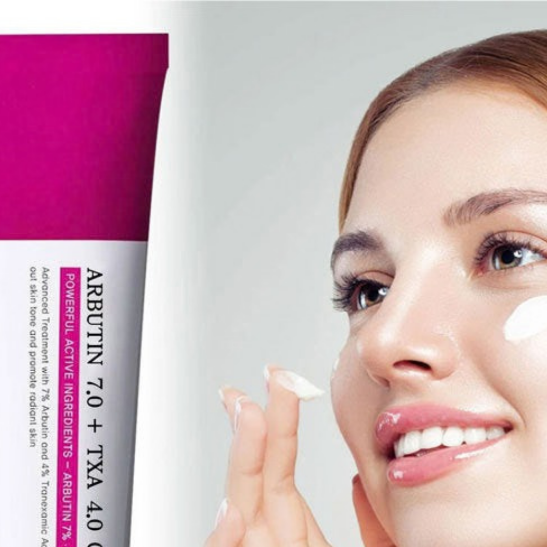 Seoul Glow 7% Arbutin + 4% TXA Korean brightening cream being applied
